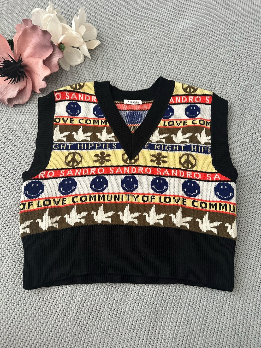 Sandro Connor Wool Cashmere Sweater Vest Medium